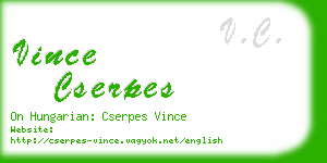 vince cserpes business card